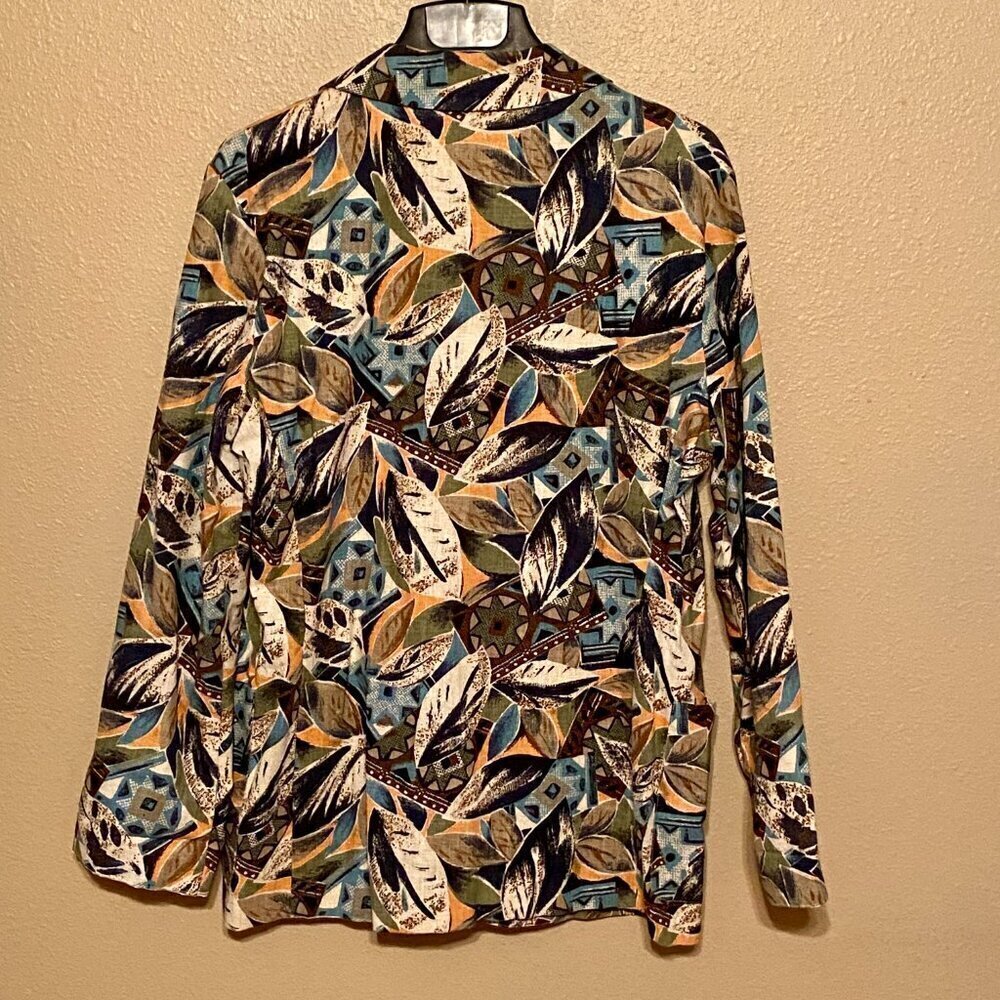 San Moire Blazer Jacket Women's Size 14 Multicolor Floral Long Sleeve Vtg 80's - Picture 2 of 7